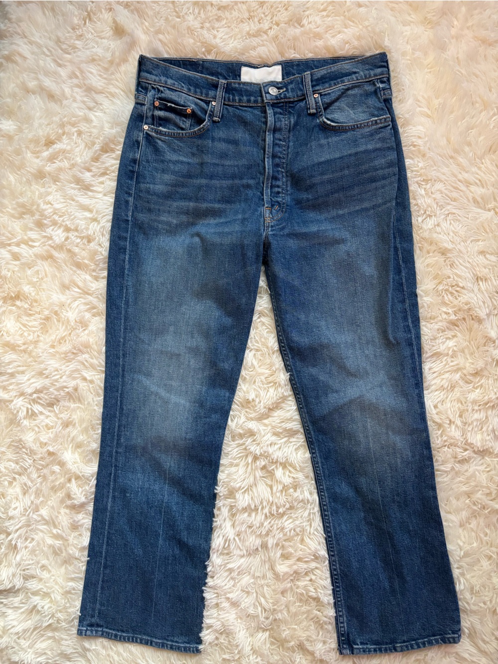 MOTHER Superior The Tripper High Rise Button Fly Jeans Medium Wash Women's 32